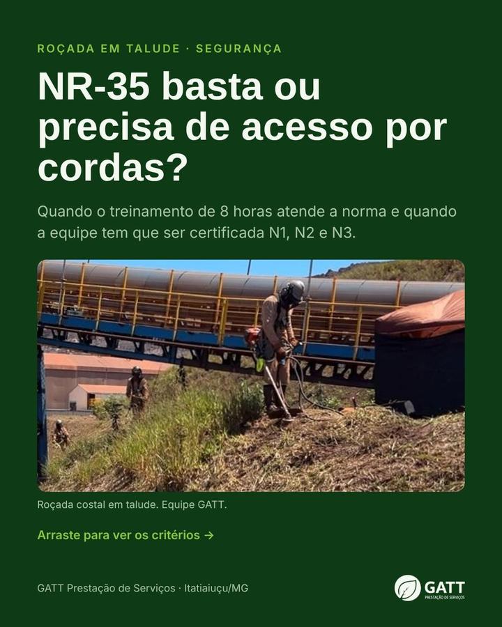 Capa do artigo NR-35 basta ou precisa de acesso por cordas?